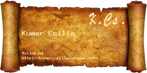 Kumer Csilla névjegykártya