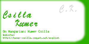 csilla kumer business card